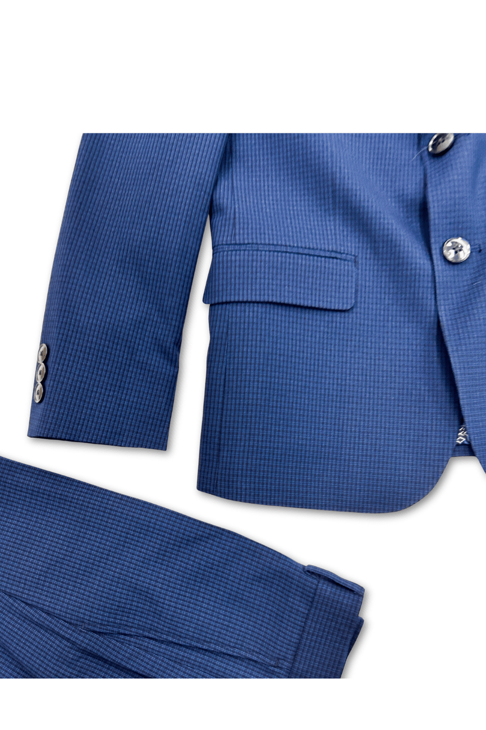 Tallia Boys Skinny Dark Blue Mini Grid Suit_ CZ0070-NorthBoys