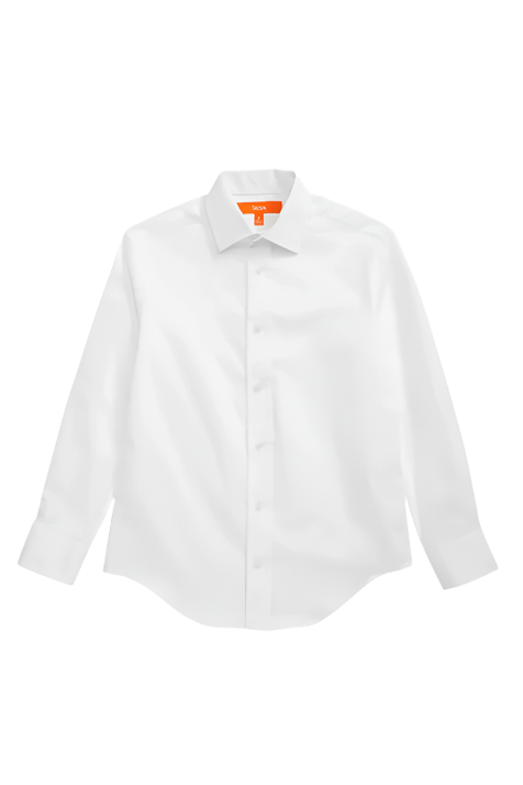 Tallia Boys White Solid Dress Shirt - NorthBoys