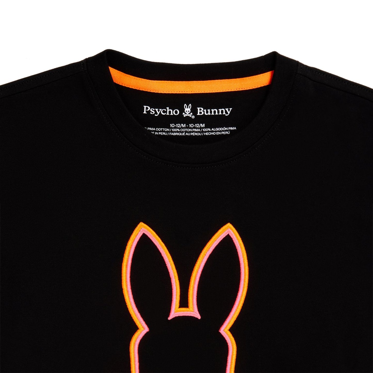 Psycho Bunny Kids Santa Monica Embroidered Black T-Shirt_ B0u842a2pc-001