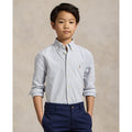 Polo Ralph Lauren Boys Long Sleeve Light Blue Striped Oxford Shirt