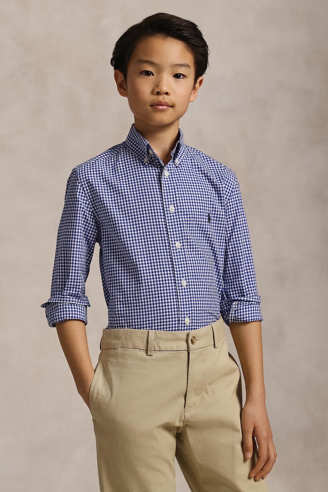 Ralph Lauren Boys Gingham Cotton Poplin Shirt