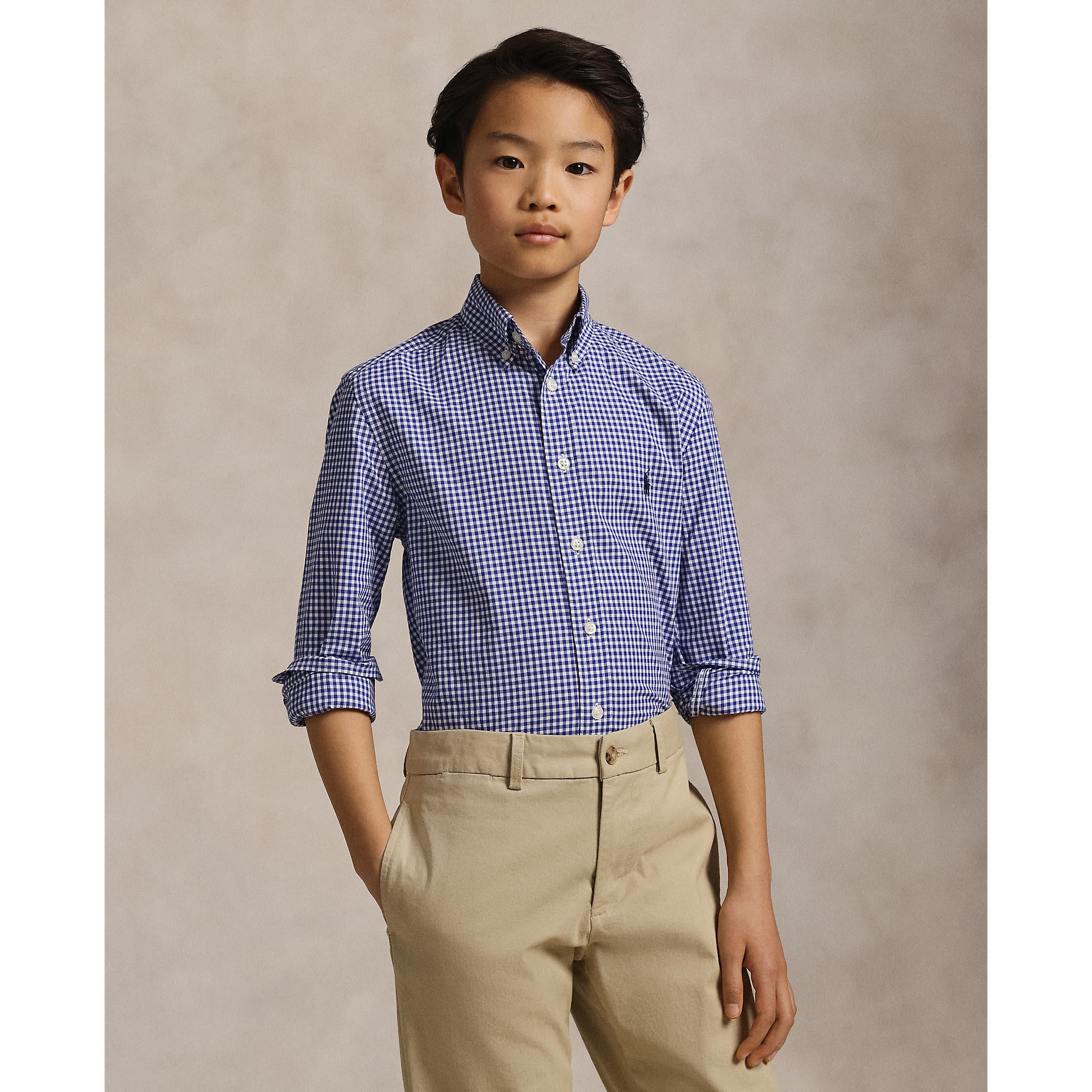 Ralph Lauren Boys Gingham Cotton Poplin Shirt