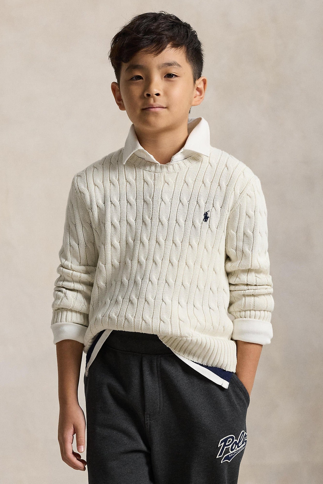 Polo Ralph Lauren Boys Combed Cotton Cable Knit Sweater