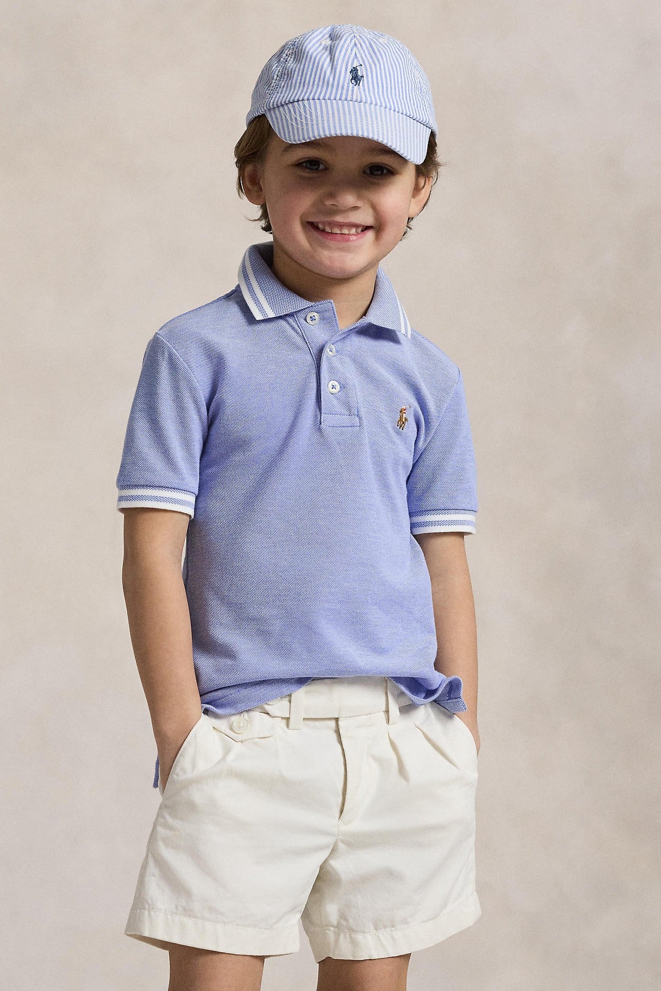 Polo Ralph Lauren Little Boys Mesh Blue Polo Shirt