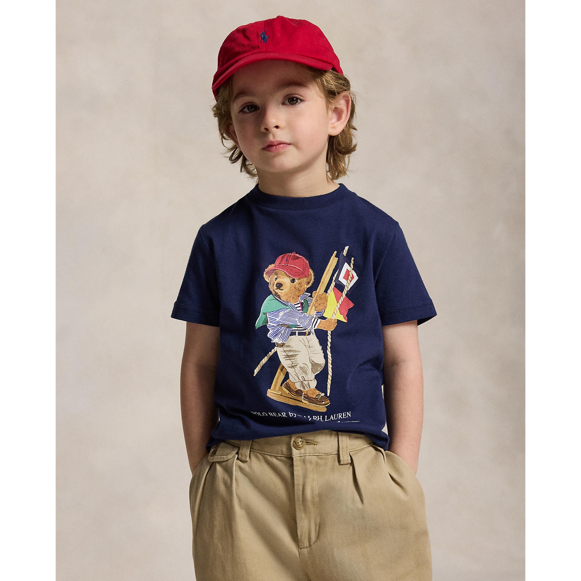 Polo Ralph Lauren Little Boys Polo Bear Navy T-Shirt