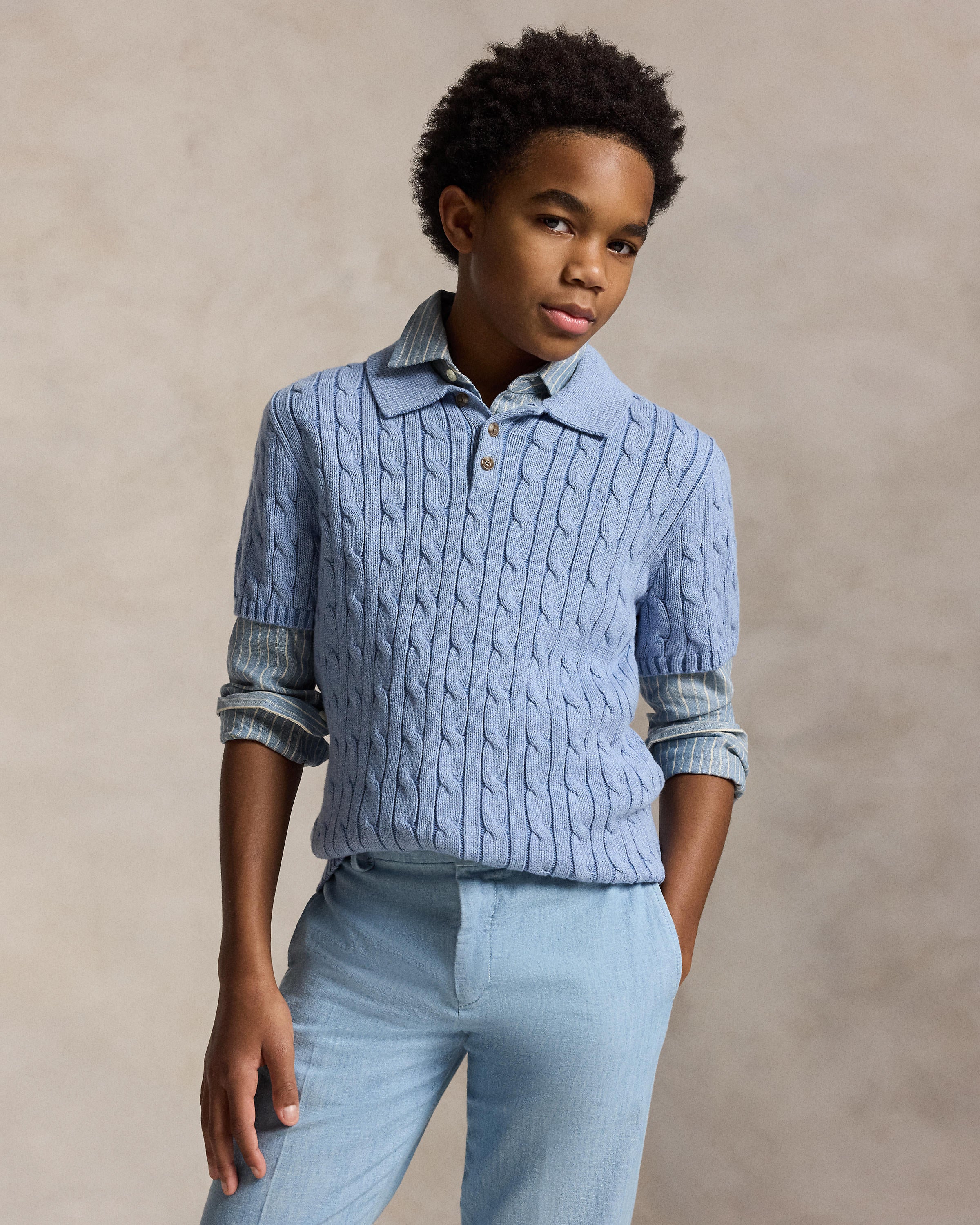 Polo Ralph Lauren Boys Cable Knit Cotton Polo
