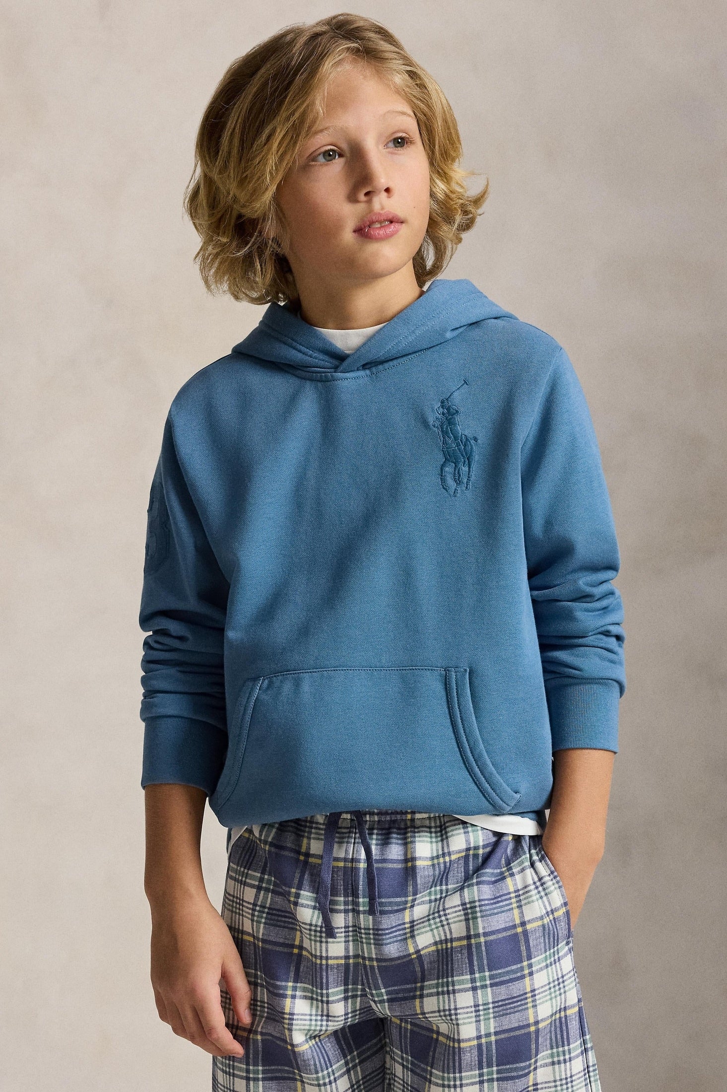 Polo Ralph Lauren Boys French Terry Light Blue Hoodie