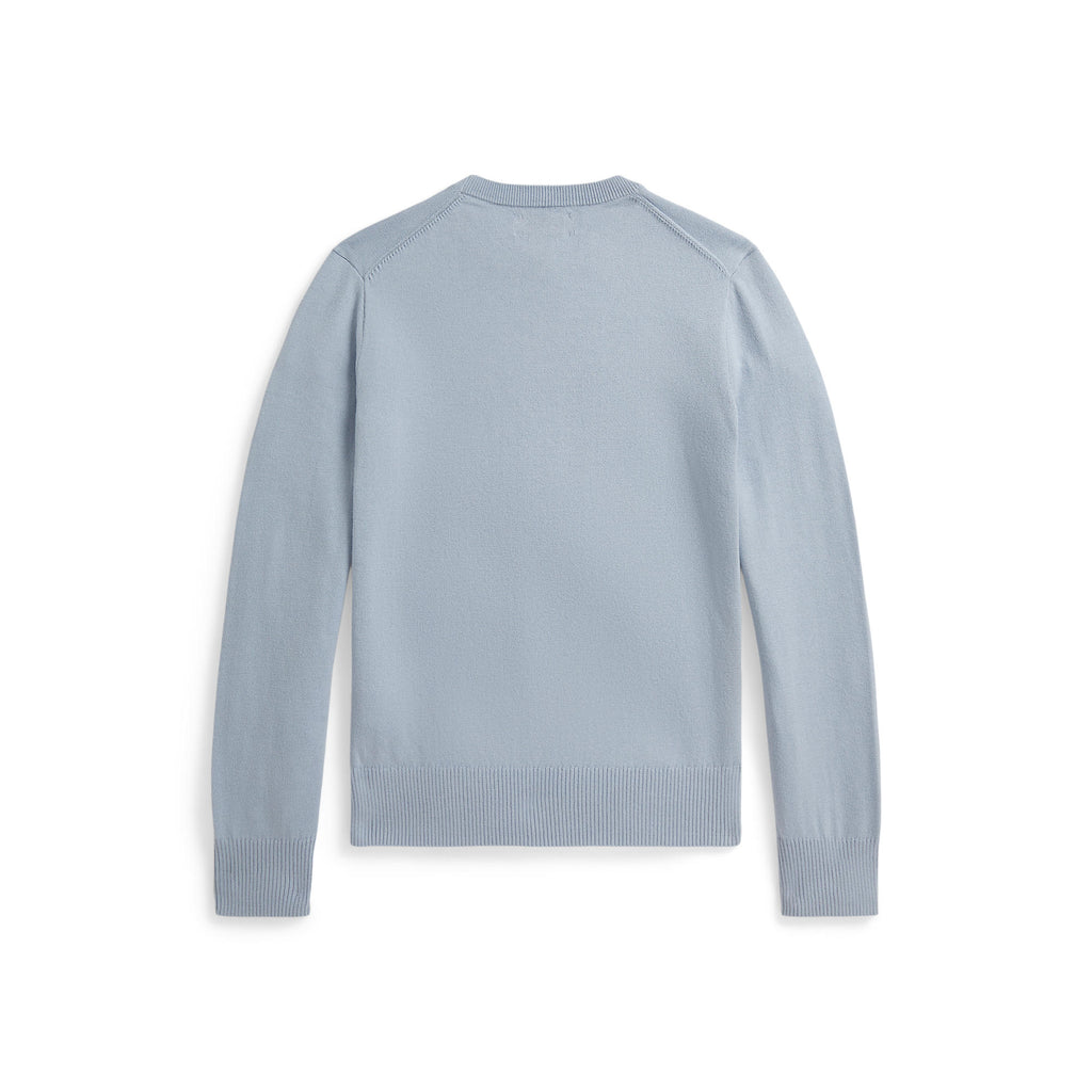 Polo Ralph Lauren Boys Fine Cotton Pale Blue Crewneck Sweater