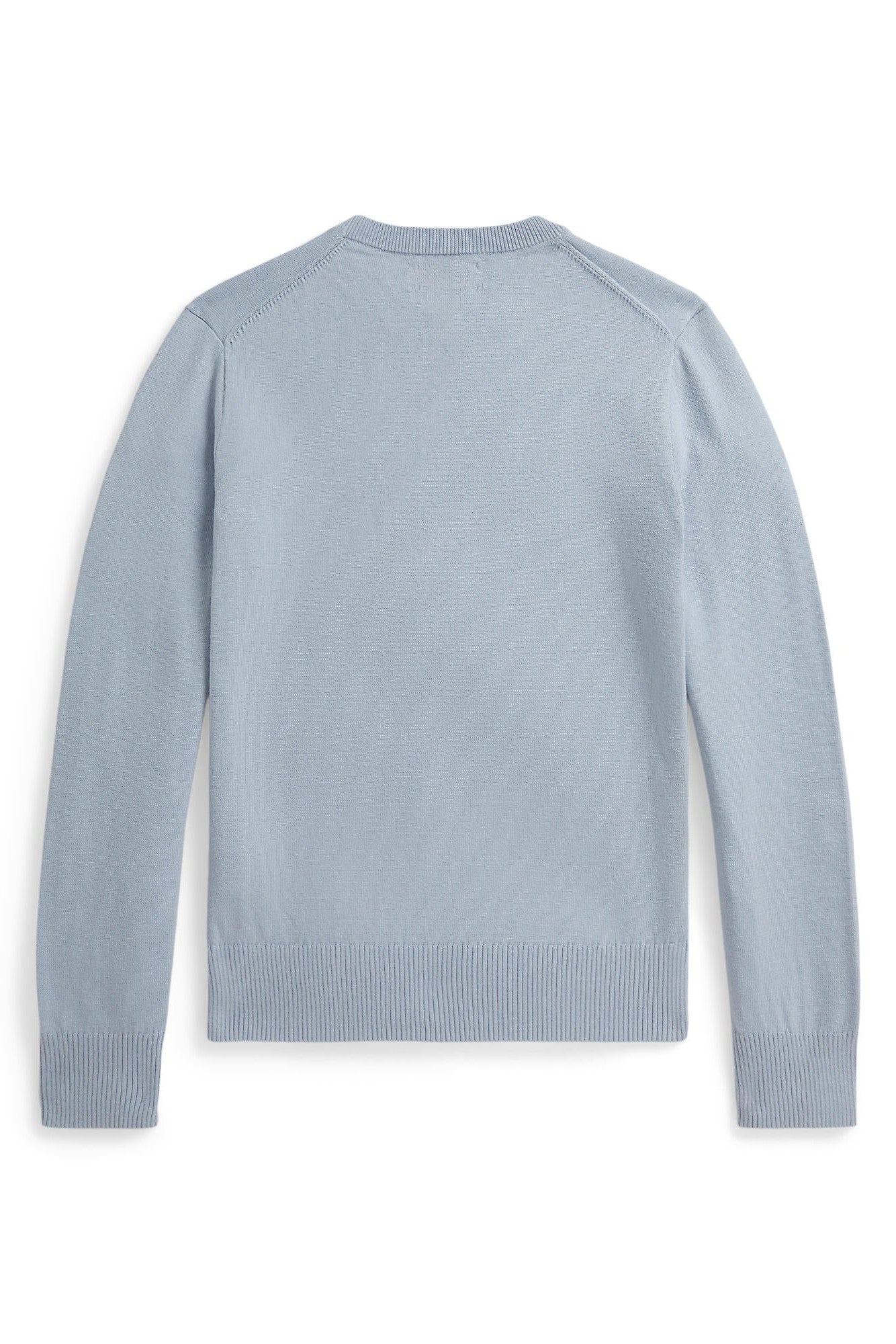 Polo Ralph Lauren Boys Fine Cotton Pale Blue Crewneck Sweater