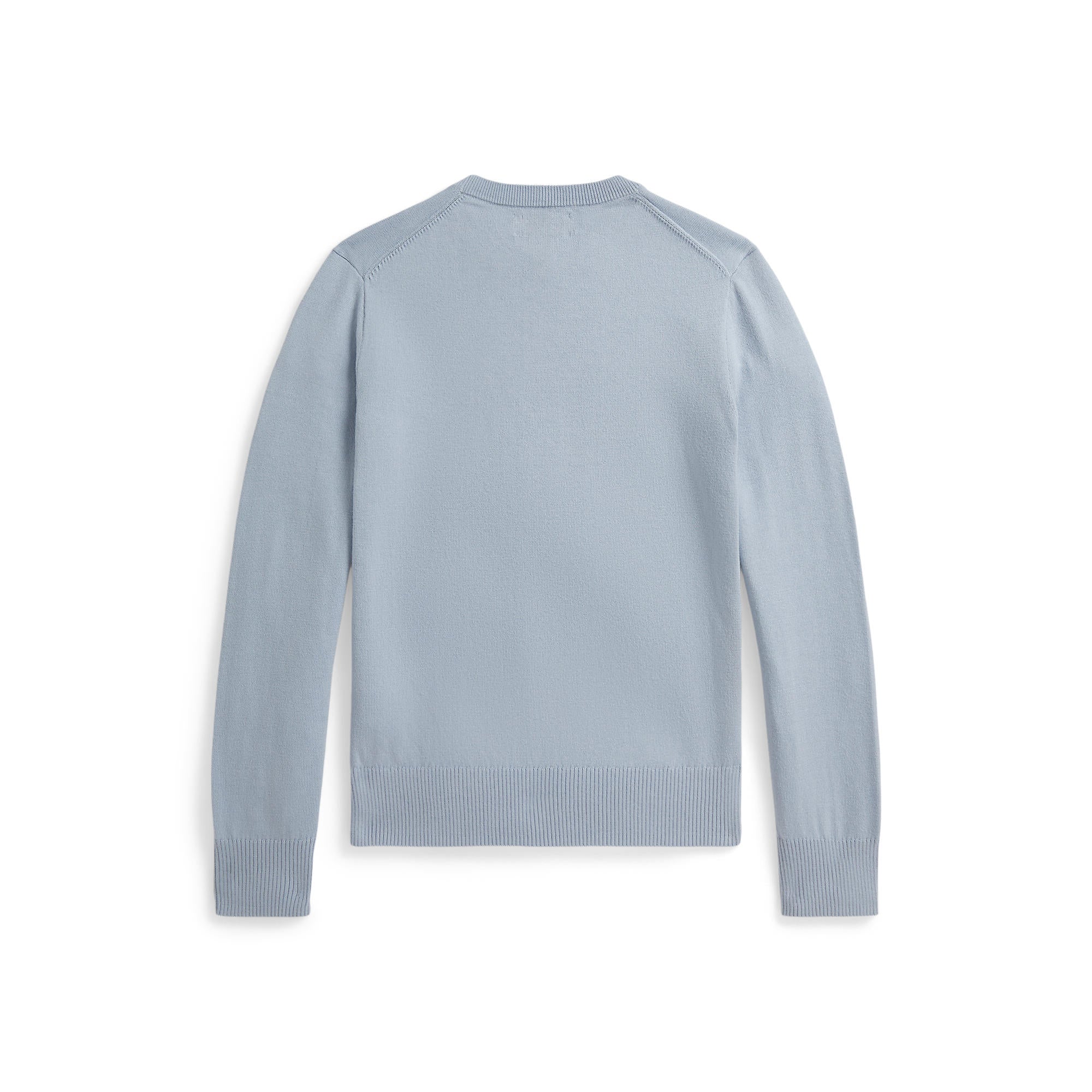 Polo Ralph Lauren Boys Fine Cotton Pale Blue Crewneck Sweater