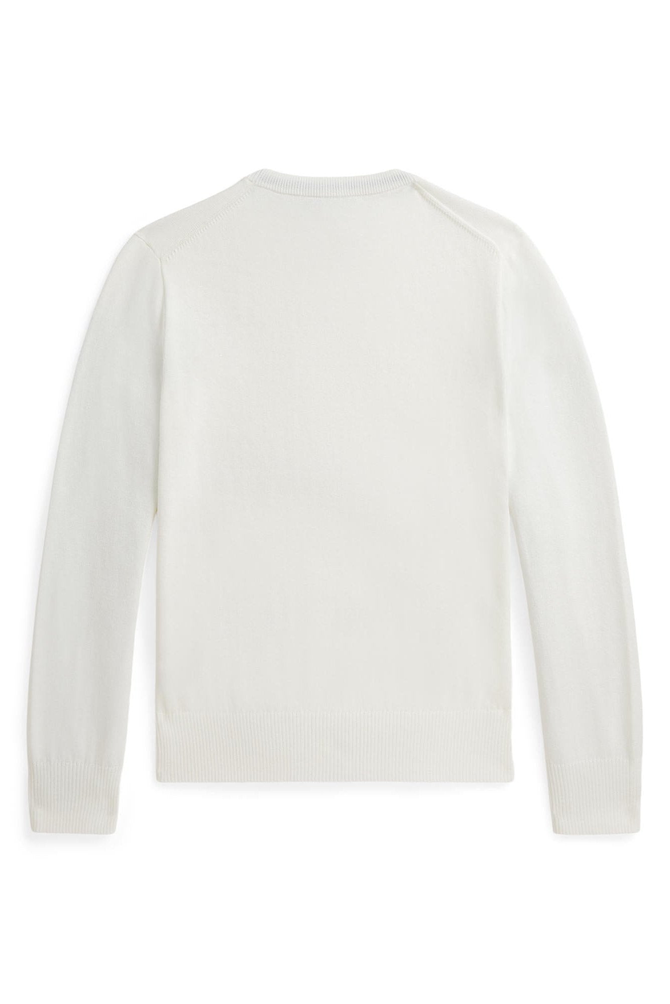 Polo Ralph Lauren Boys Fine Cotton White Crewneck Sweater