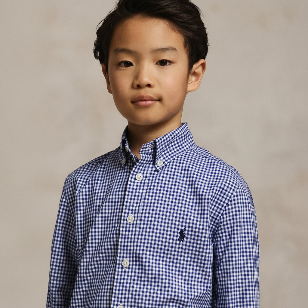 Ralph Lauren Boys Gingham Cotton Poplin Shirt