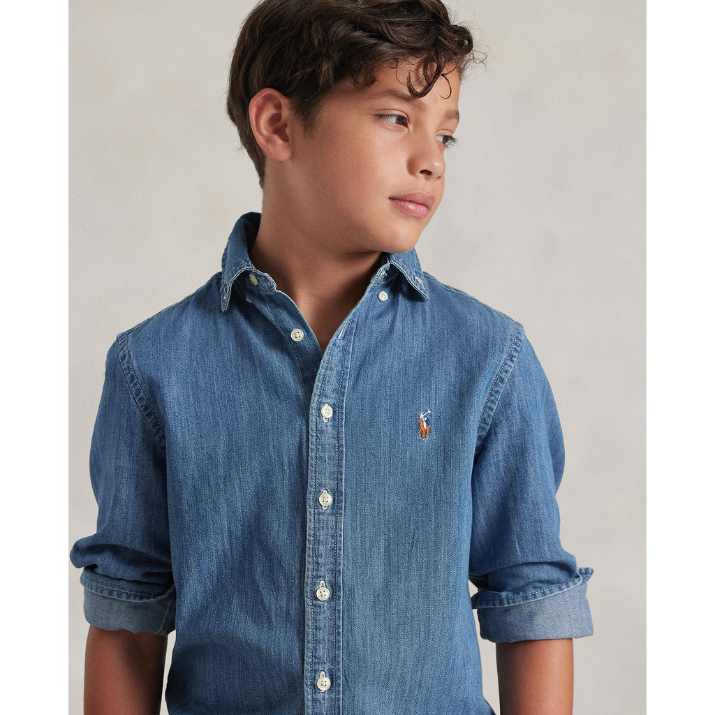 Polo Ralph Lauren Boys Long Sleeve Chambray Oxford Shirt