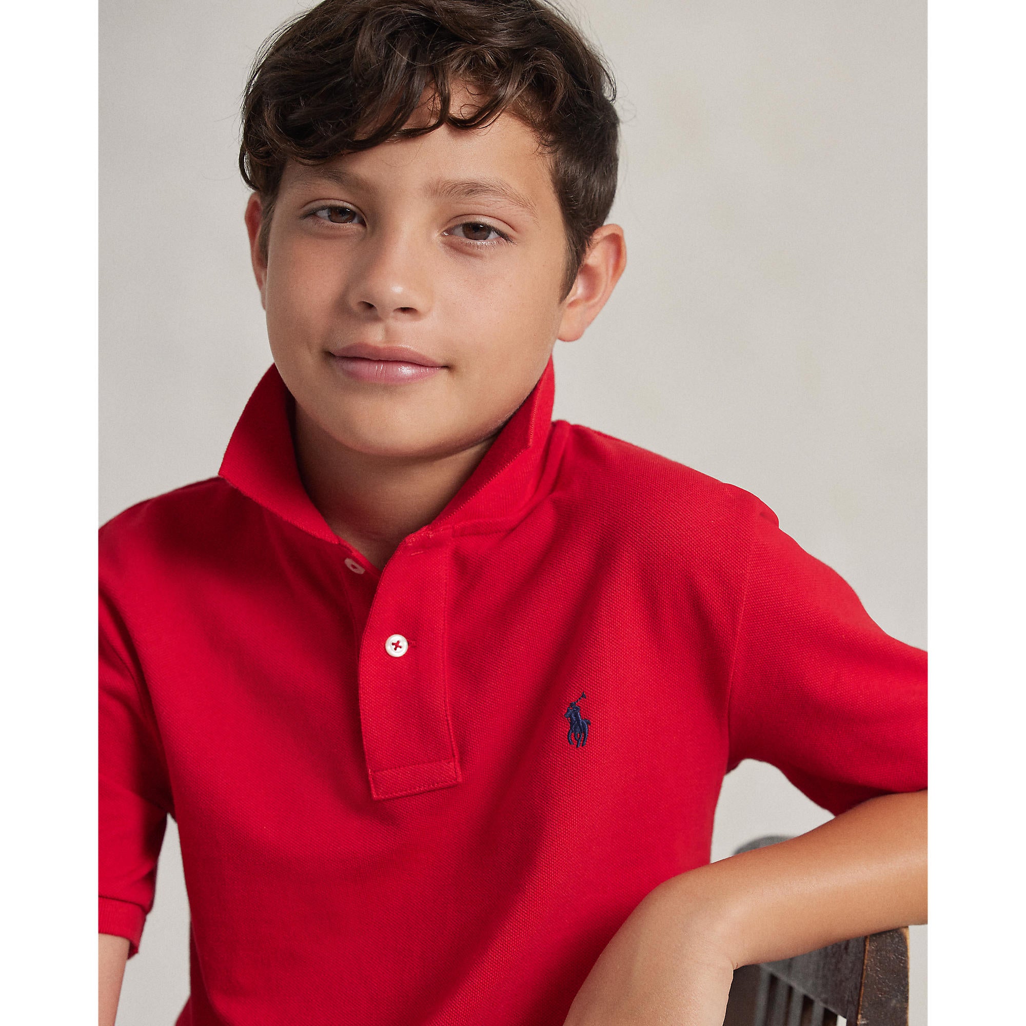 Polo Ralph Lauren Boys Mesh Red Polo Shirt