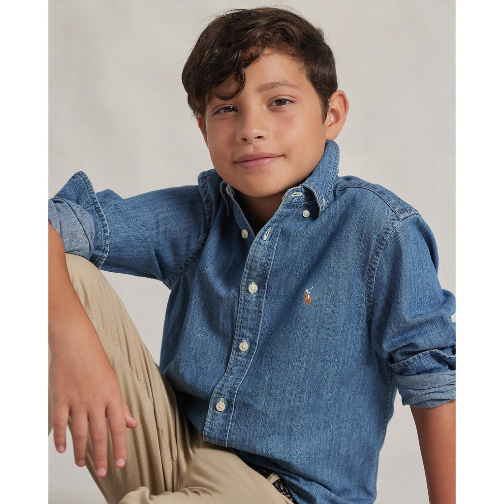 Polo Ralph Lauren Boys Long Sleeve Chambray Oxford Shirt