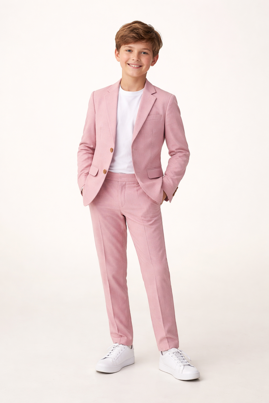CloudCloth Boys Slim Fit Textured Suit_ ST2660-ORCHID