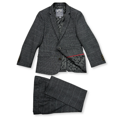 Appaman Boys Mod Slim Charcoal Glen Check Suit