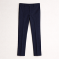 Navy blue dress pants on a white background