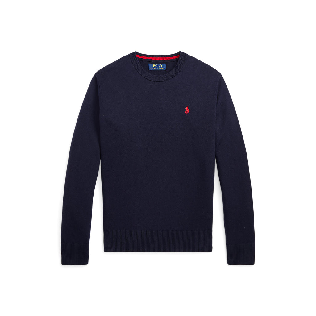 Polo Ralph Lauren Boys Fine Cotton Navy Crewneck Sweater