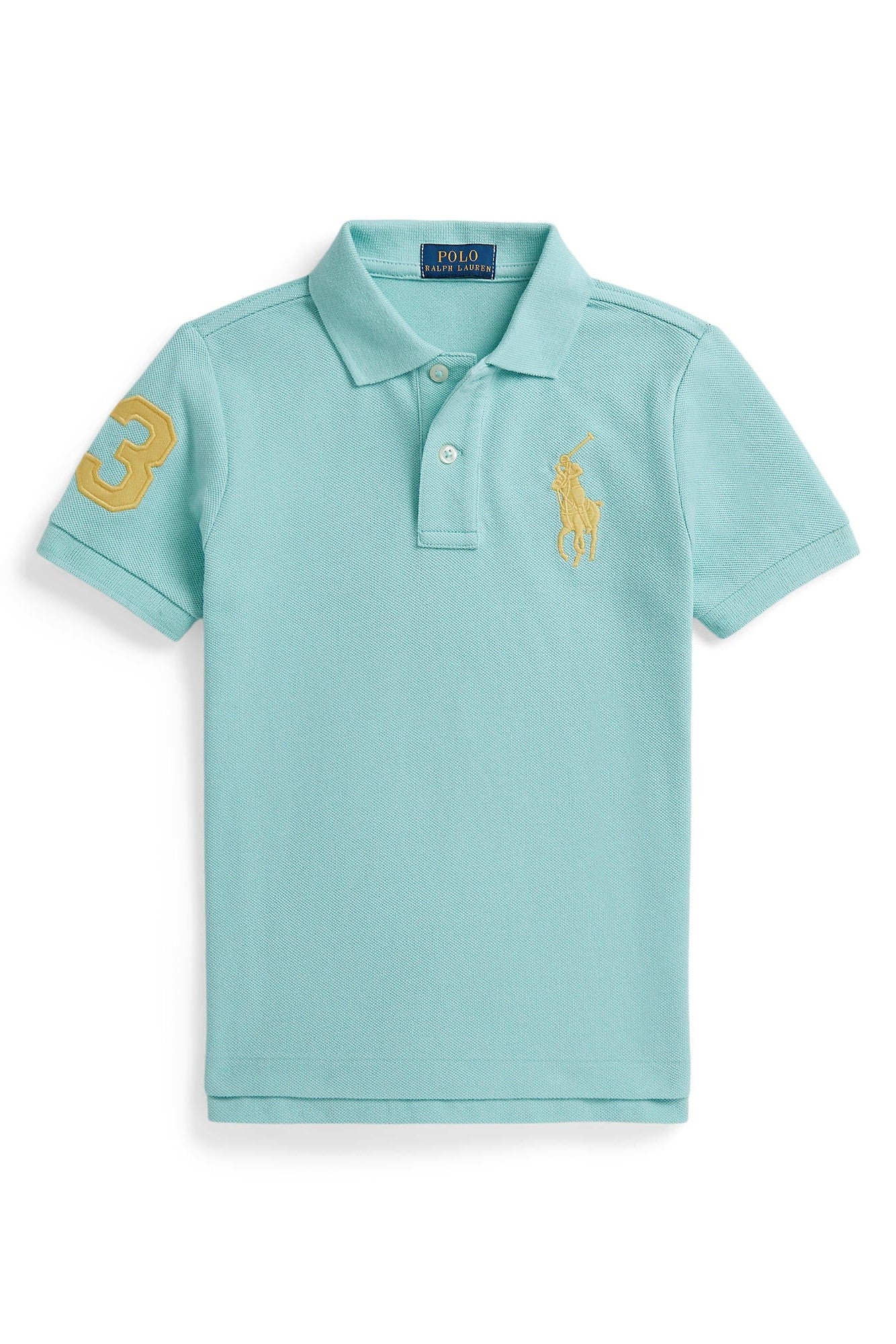 Polo Ralph Lauren Little Boys Large Pony Mesh Teal Polo Shirt