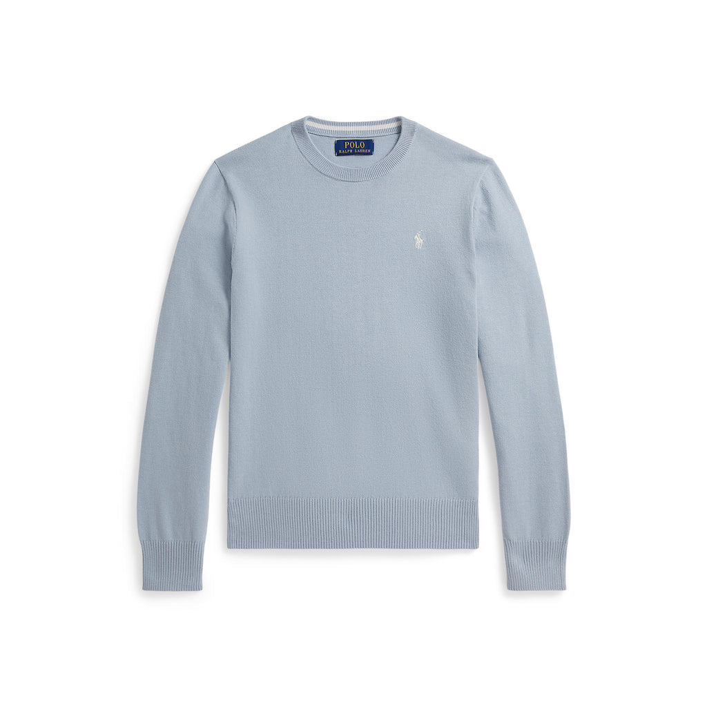 Polo Ralph Lauren Boys Fine Cotton Pale Blue Crewneck Sweater