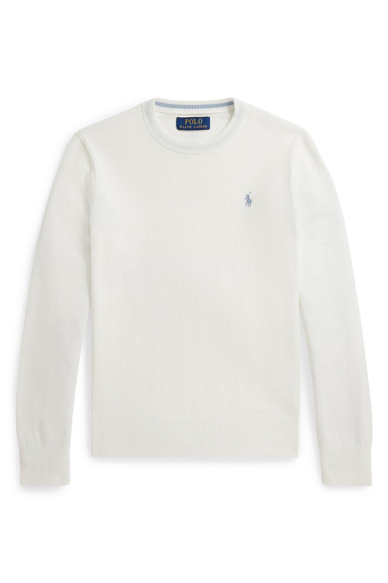 Polo Ralph Lauren Boys Fine Cotton White Crewneck Sweater