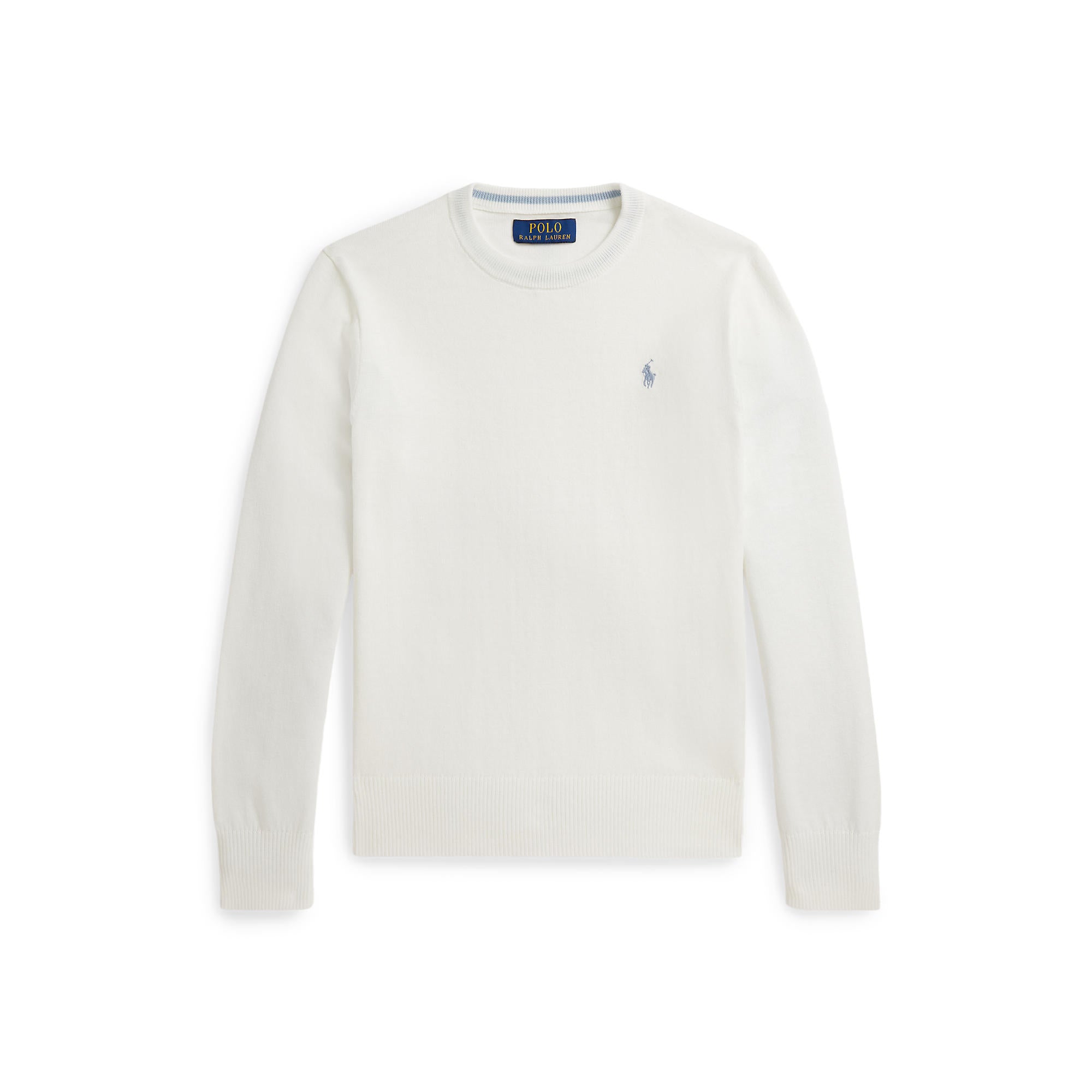 Polo Ralph Lauren Boys Fine Cotton White Crewneck Sweater