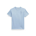 Light blue t-shirt with a small logo on a white background