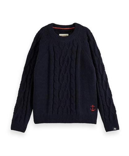 Scotch & Soda Boys Navy Cable Knit_173593-0002