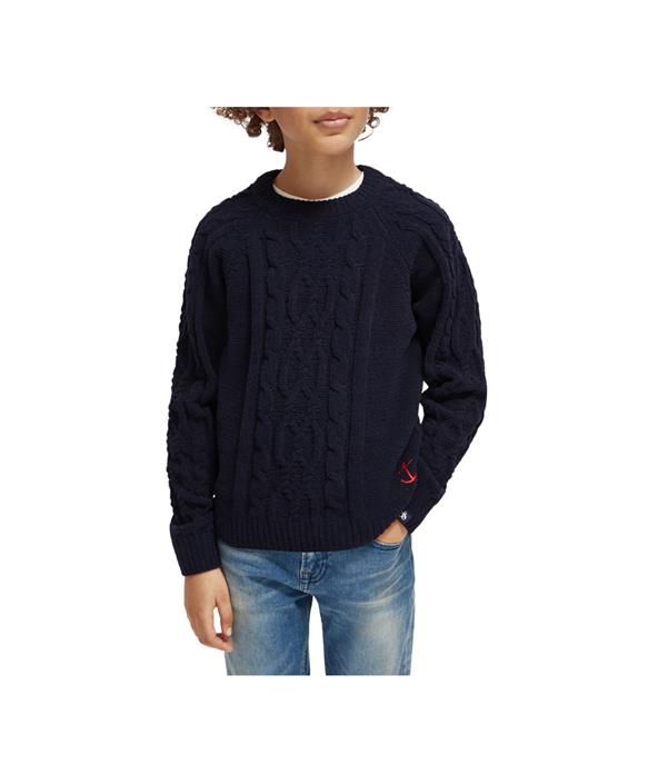 Scotch & Soda Boys Navy Cable Knit_173593-0002