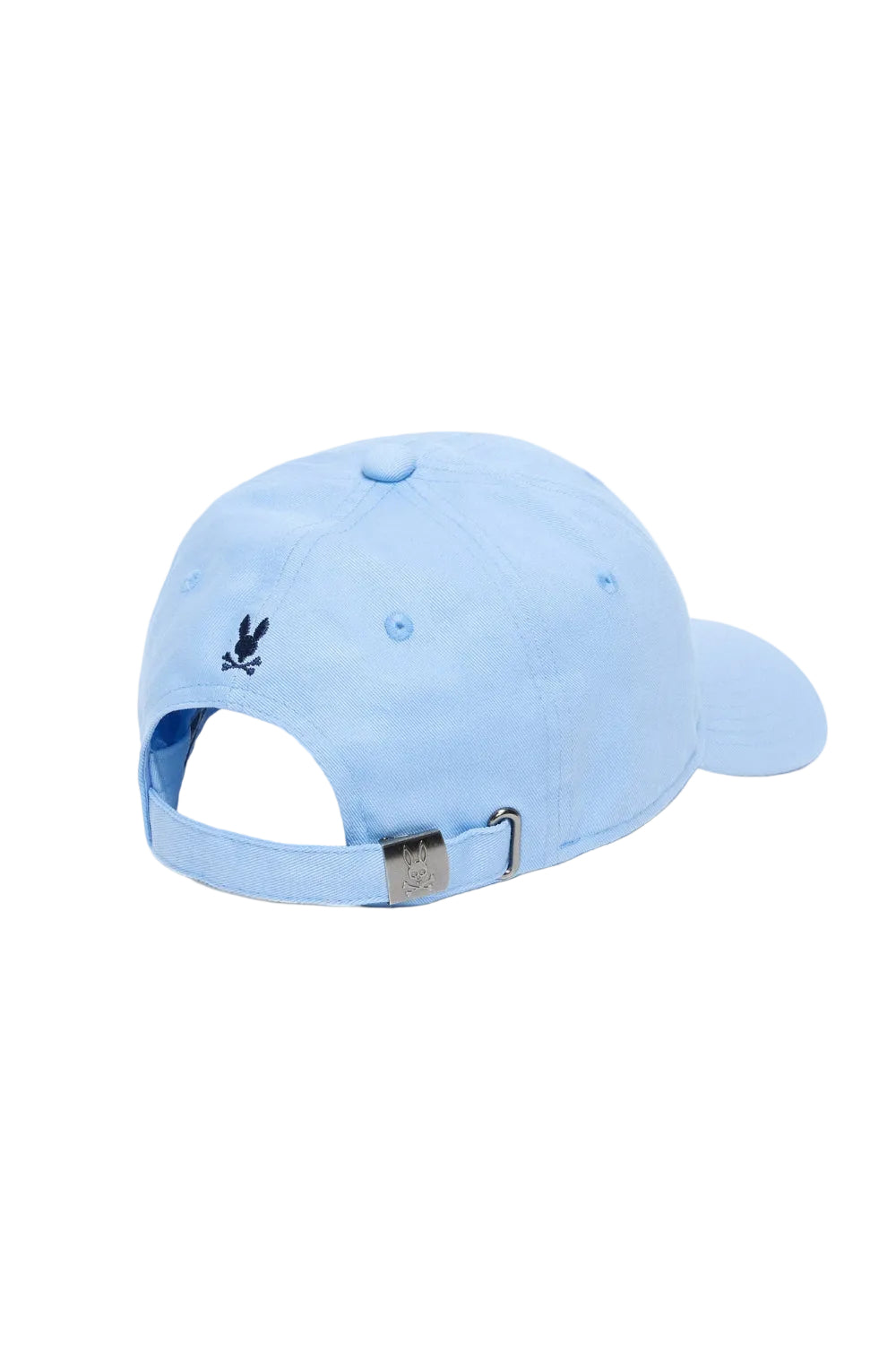 Light blue baseball cap with a logo on a white background