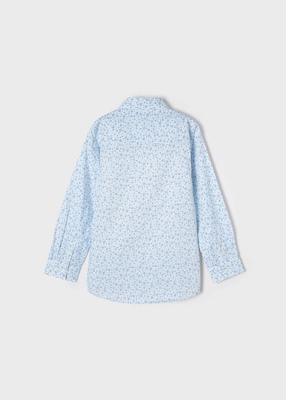 Mayoral Mini L/S Dress Shirt w/Floral Print_ Light Blue 3120-48