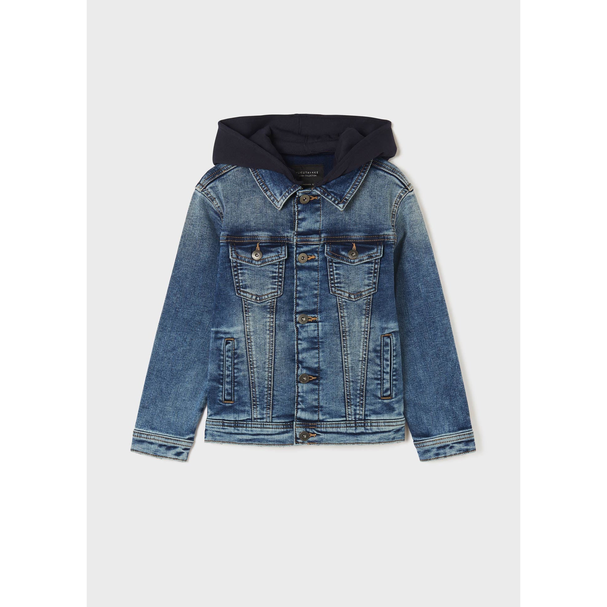 Boys hooded 2024 denim jacket