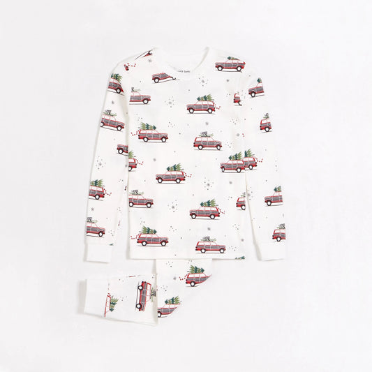 Petit Lem 2pc PJ Set w/Festive Print _Off-White 22HRS63424K-101