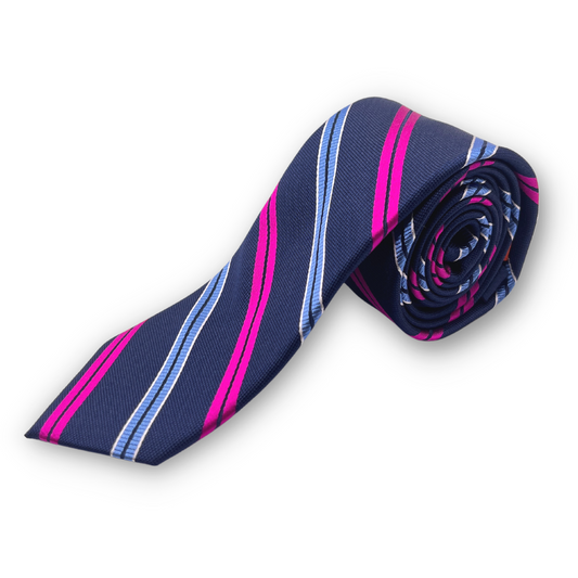 Tallia Boys Tie_Navy/Pink Striped FZ0020