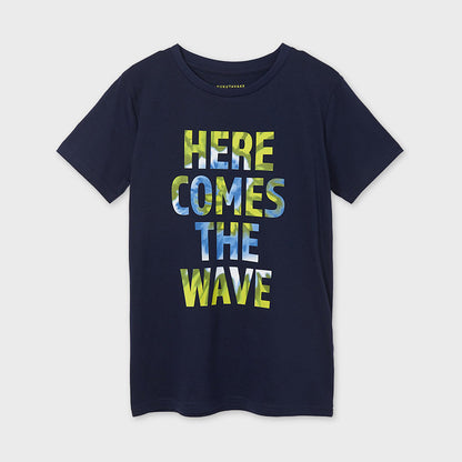 Nukutavake Boys Navy Wave T-Shirt