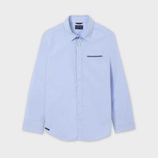 Nukutavake Boys Blue Contrast Dress Shirt