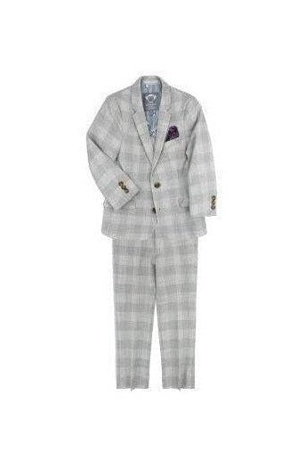Appaman Boys 2pc Stretch Mod London Check Grey Suit-NorthBoys