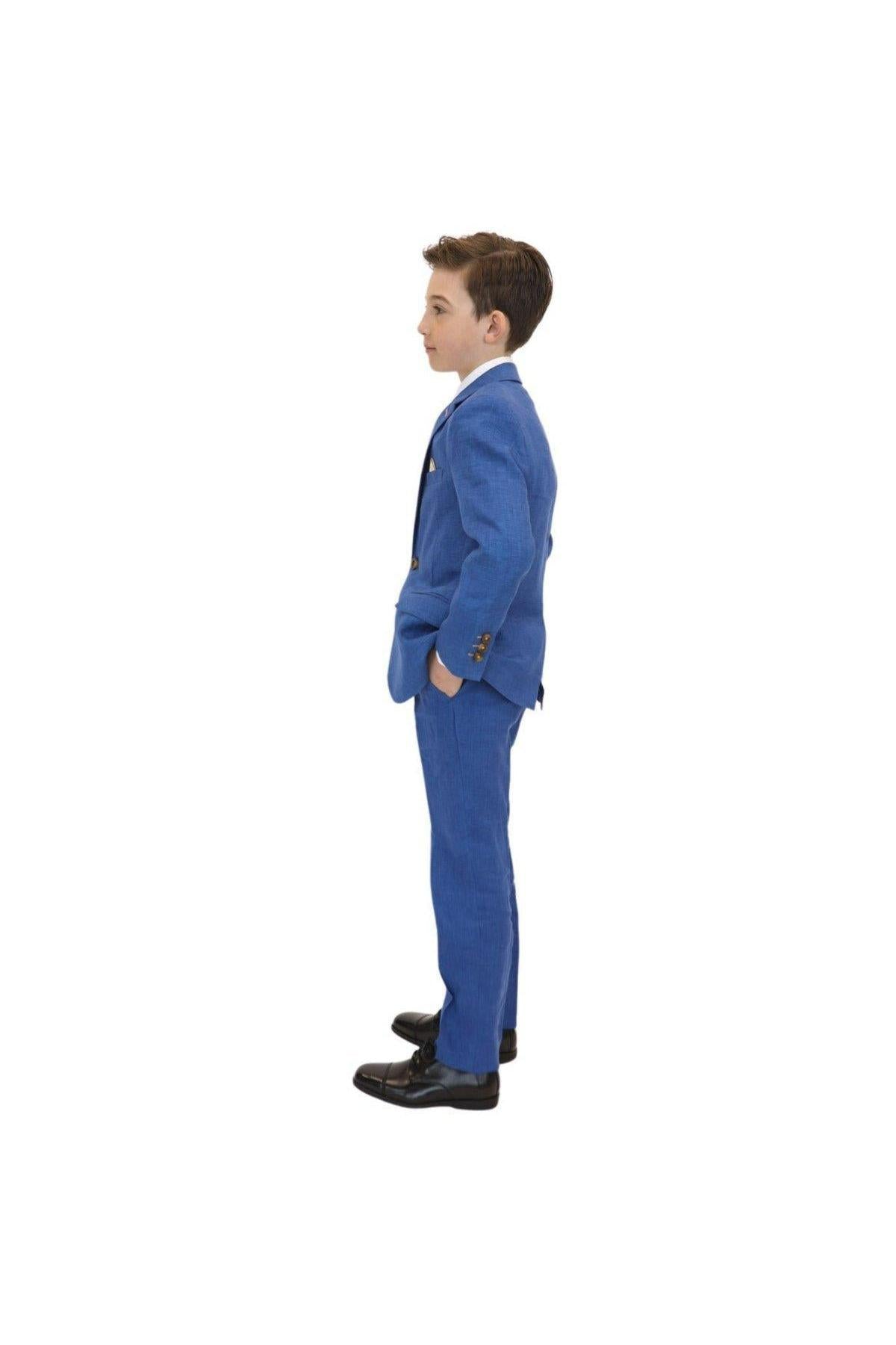 Appaman Boys 2pc Stretch Mod Riviera Blue Linen Suit-NorthBoys