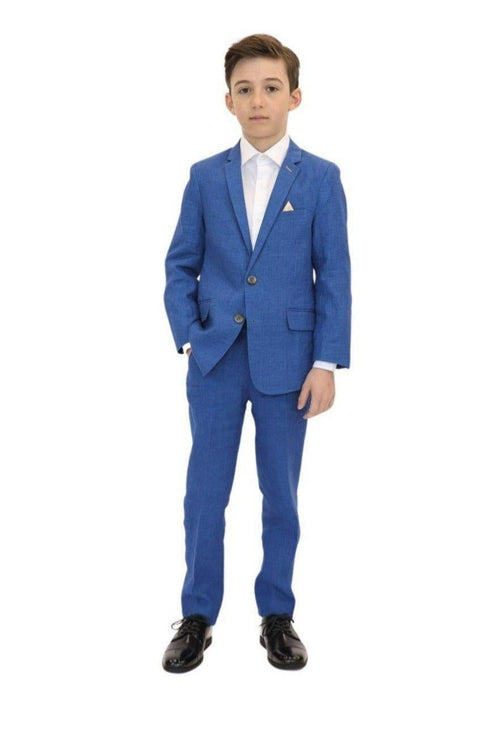 Appaman Boys 2pc Stretch Mod Riviera Blue Linen Suit-NorthBoys