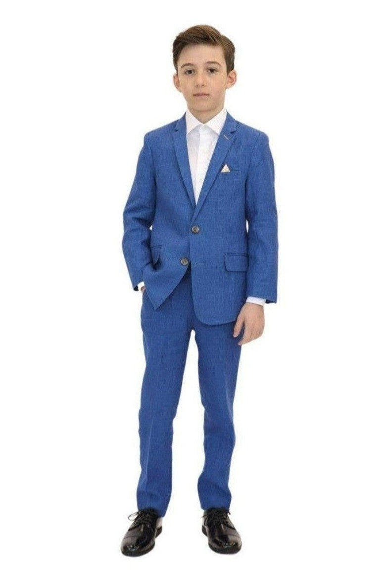 Appaman Boys 2pc Stretch Mod Riviera Blue Linen Suit-NorthBoys