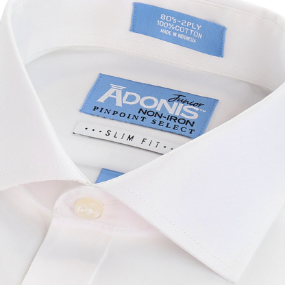 Adonis Boys French Cuff Non-Iron Slim Fit Cotton Pinpoint Dress Shirt_ BCFTS 14