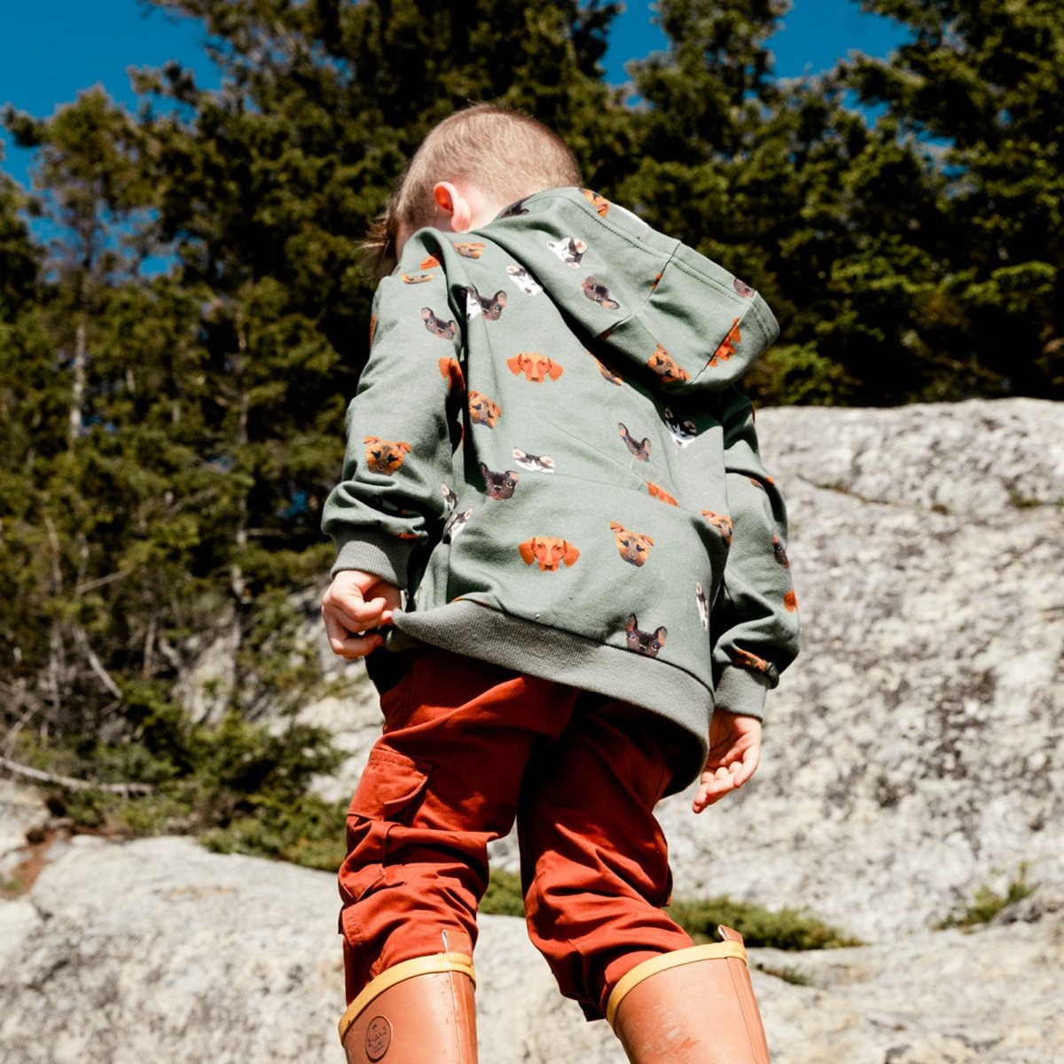 Deux Par Deux Fleece Hoodie w/Pattern _Green E20S74 - 330 - NorthBoys
