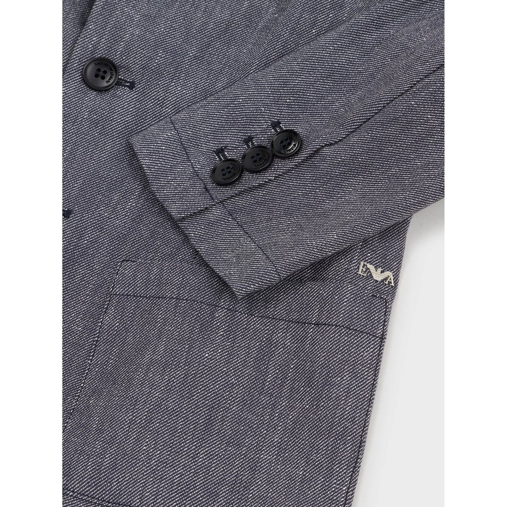 Emporio Armani Boys Linen Blazer_Blue 3L4GJ2 - NorthBoys
