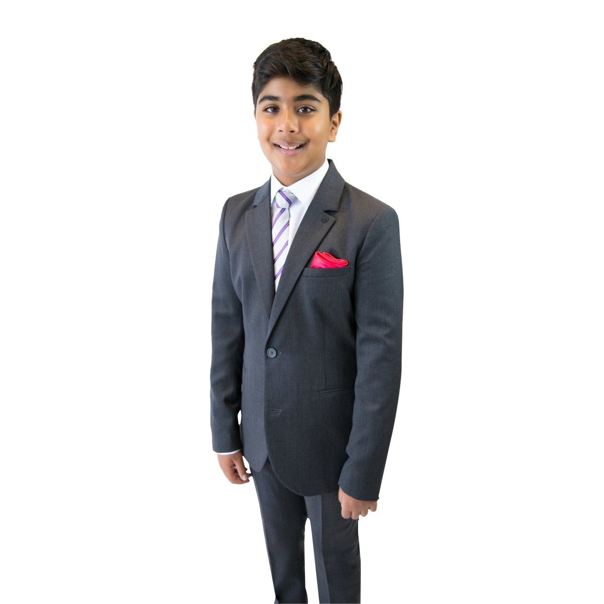Emporio Armani Boys Slim Charcoal Wool Suit-NorthBoys