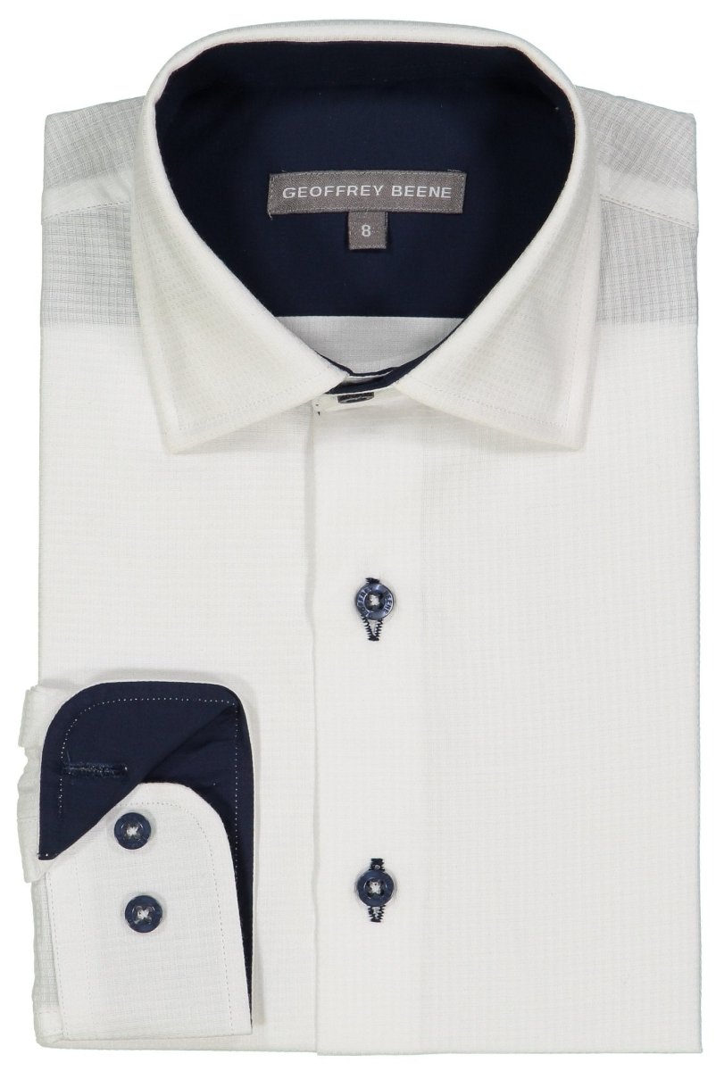 Geoffrey Beene Boys White Dress Shirt SHGB9006 - NorthBoys