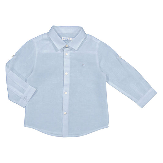 Mayoral Baby Basic Linen Long Sleeve Dress Shirt_117-41