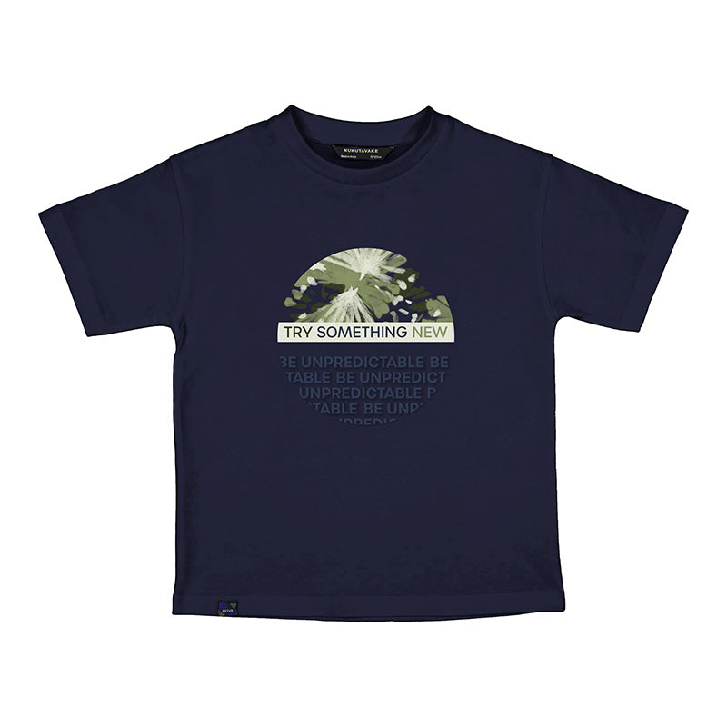 Nukutavake T-Shirt "Try Something"_Navy 6068-26