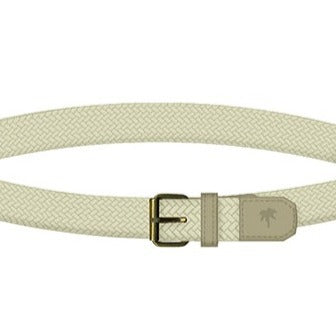 Beige elasticated and buckled belt for boys