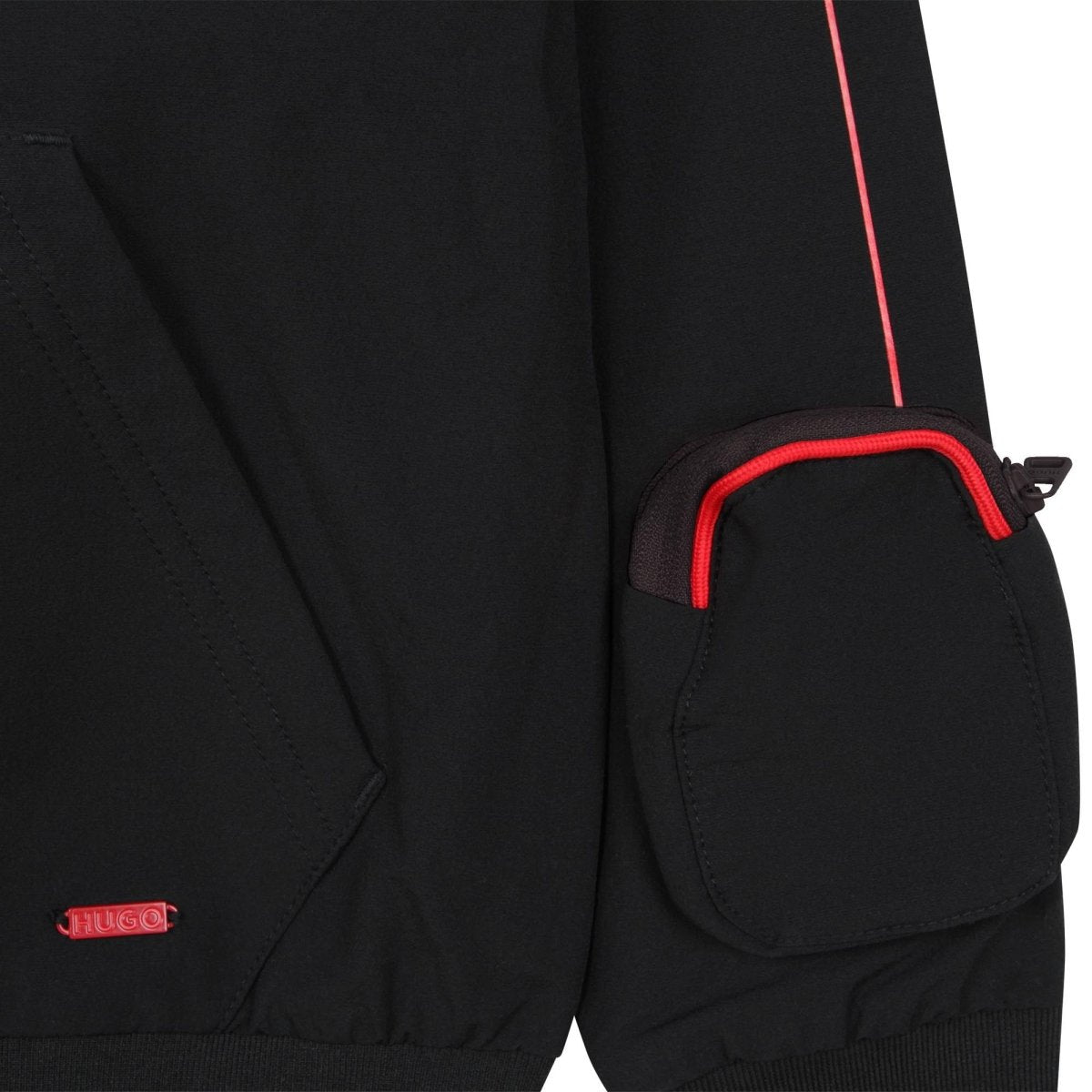 HUGO Hooded Zip - up Hoodie_Black_G25124 - 09B - NorthBoys